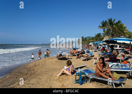 Tourists sunbathing at Playa Caribe, Pedro Gonzales, Isla Margarita, Nueva Esparta, Venezuela Stock Photo