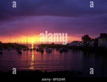 UK, Wales, Cardigan Coast, Aberaeron Harbour evening Stock Photo