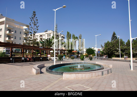 Square with fountain, Protaras, Famagusta District, Cyprus Stock Photo