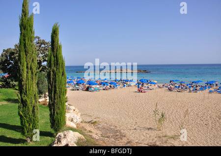 Beach view, Fig Tree Bay, Protaras, Famagusta District, Cyprus Stock Photo