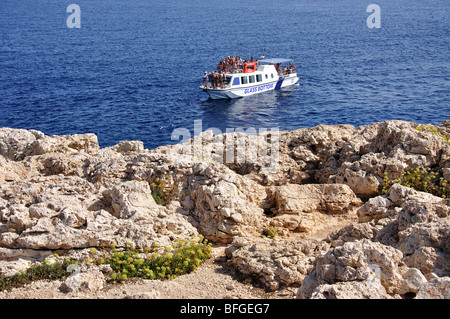 Sightseeing boat, Cavo Greco, Famagusta District, Cyprus Stock Photo