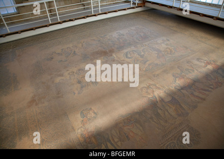 protective building covering the mosaics in the house of theseus roman villa at paphos Stock Photo