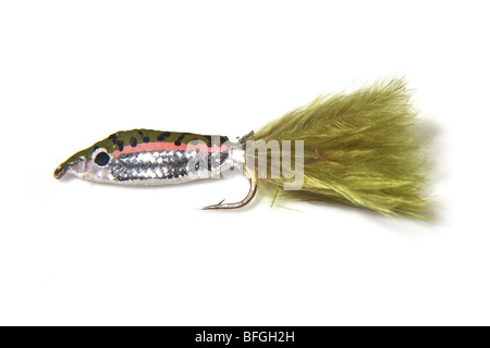 Fry trout lure isolated on a white studio background. Stock Photo
