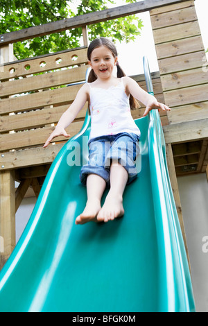 Little going down slide Stock Photo