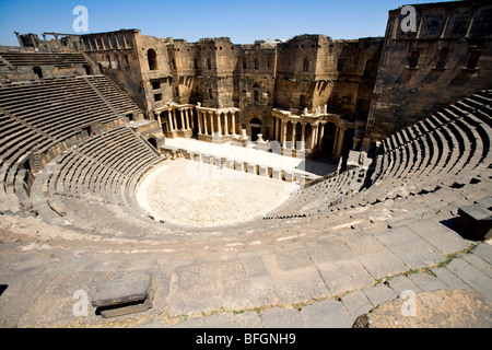 Roman theater in Bosra, Syria, Middle East, Asia Stock Photo