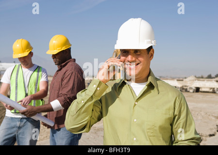 Construction workers on site Stock Photo