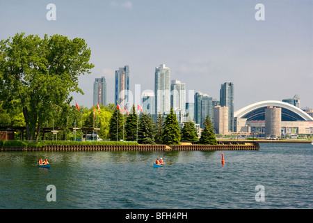 View of Toronto Waterfront from Toronto Islands, Toronto, Ontario, Canada Stock Photo