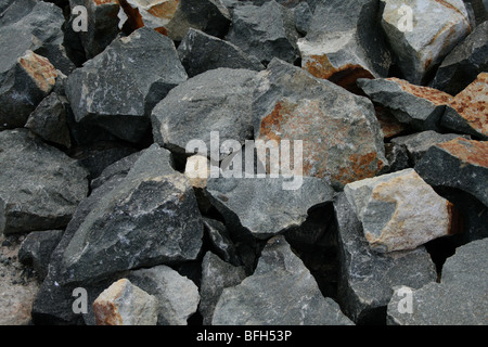 Huge rocks on beach Stock Photo