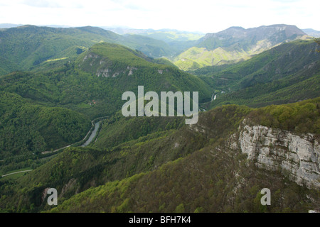 Dinaric forest in Slovenian-Croatian border Stock Photo