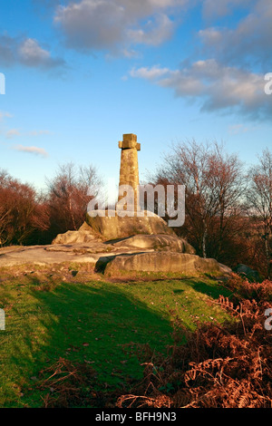 Wellington's Monument on Baslow Edge, Derbyshire, Peak District National Park, England, UK. Stock Photo