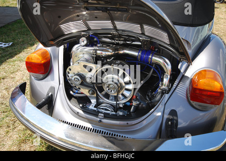 Vw Beetle engine custom chrome Stock Photo - Alamy