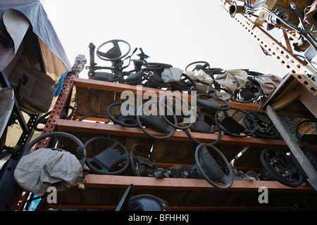 Car parts in junkyard Stock Photo