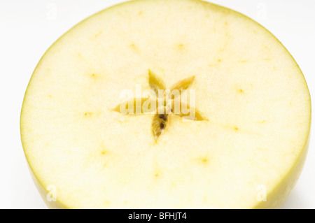 Cross section of granny smith apple Stock Photo
