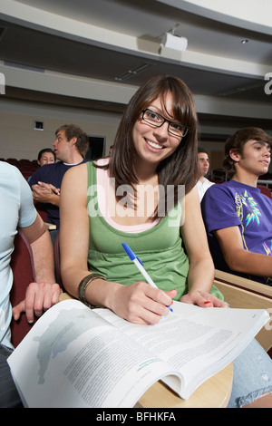 Female student working in class, portrait Stock Photo