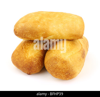Three freshly baked small sourdough bread loafs Stock Photo