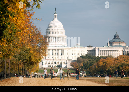 The Capitol building in autumn, National Mall, Washington DC, USA Stock Photo
