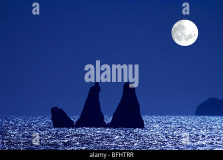 Antarctic iceberg, South Orkney Islands, Antarctica under full moon Stock Photo