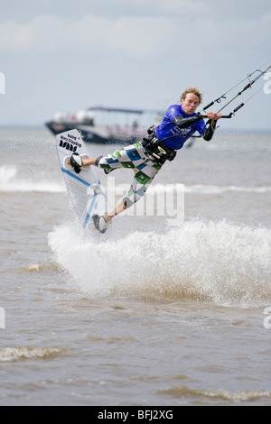 James Boulding BKSA Kite surfing competition Hunstanton Stock Photo