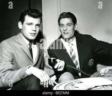 DUANE EDDY - US rock musician being interviewed by UK DJ Pete Murray in 1958 Stock Photo