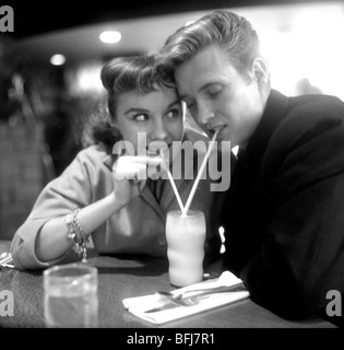 1950s MILKSHAKE COUPLE Stock Photo