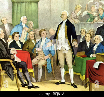 GEORGE WASHINGTON is appointed Commander in Chief by the Continental Congress Stock Photo
