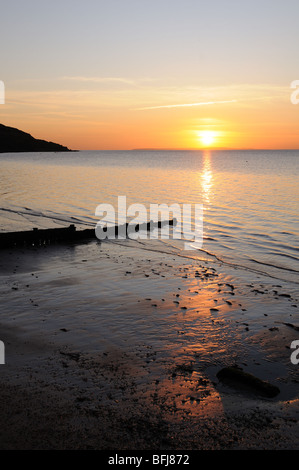 Sunset over Totland Bay  Isle of Wight Isle of Wight Hampshire England UK GB Stock Photo