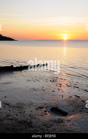 Sunset over Totland Bay  Isle of Wight Isle of Wight Hampshire England UK GB Stock Photo