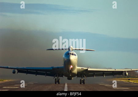 RAF VC 10 tanker aircraft lifting off at the Kinloss Air Base in Morayshire Scotland  SCO 5539 Stock Photo