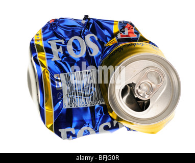 Crushed Can of Fosters Lager - Oct 2009 Stock Photo