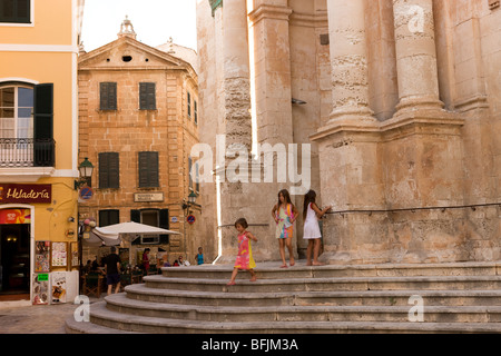 Plaza del Catedral in Cuitadella, Menorca, Spain Stock Photo