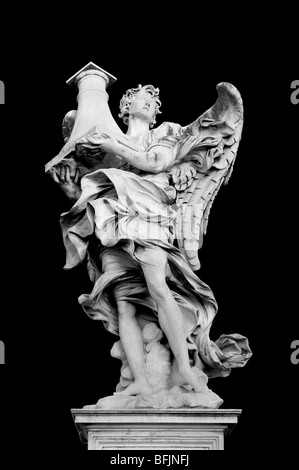 Angel with the Column (Throne) on Ponte Sant'Angelo, Rome, Italy Stock Photo