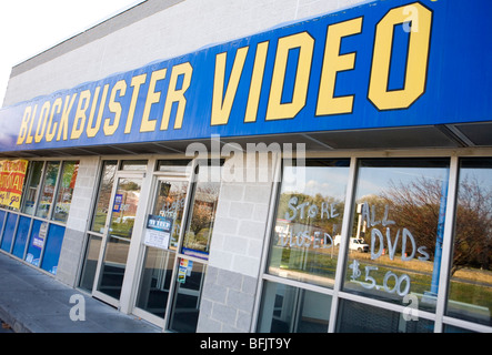 A closed Blockbuster Video location in suburban Maryland.  Stock Photo