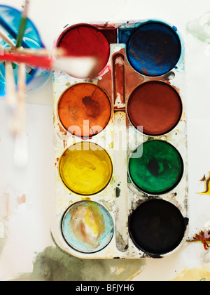 Watercolors, close-up, Sweden. Stock Photo