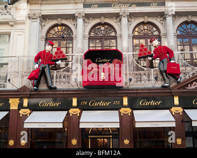 Cartier Christmas display, Old Bond Street, Mayfair, London, England, UK Stock Photo