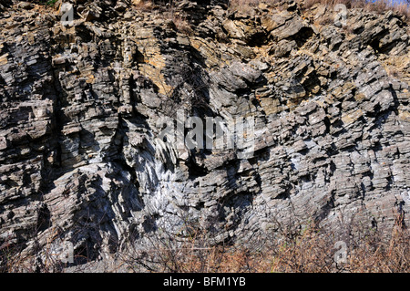 Folds in limestone, Oklahoma, USA. Stock Photo