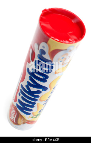 Cardboard tube of Milkybar chocolate button sweets Stock Photo
