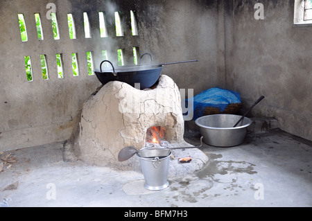 A simple Kitchen in Rajarhat Village, Near Kolkata (Calcutta) West Bengal, India Stock Photo