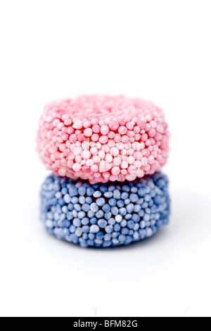 Pink and blue liquorice allsorts sweets Stock Photo