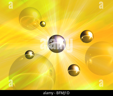 Spheres and sunbeam Stock Photo