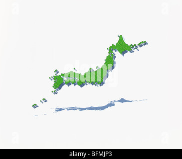 Japan Map Computer Map of Japan, Computer Graphics Stock Photo - Alamy