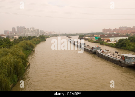 Water transport on the Grand Canal in Jiangsu province. China Stock Photo