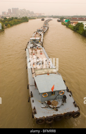 Water transport on the Grand Canal in Jiangsu province. China Stock Photo