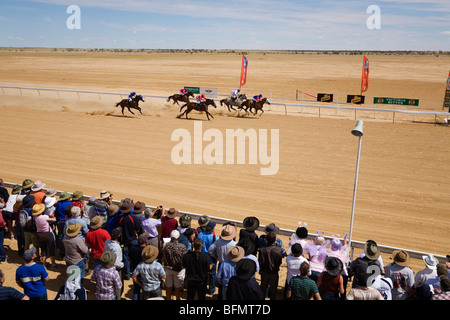 Australia, Queensland, Birdsville.Outback horse racing at the annual Birdsville Cup races. Stock Photo
