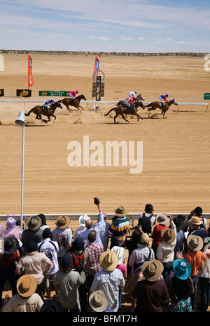 Australia, Queensland, Birdsville.Outback horse racing at the annual Birdsville Cup races. Stock Photo