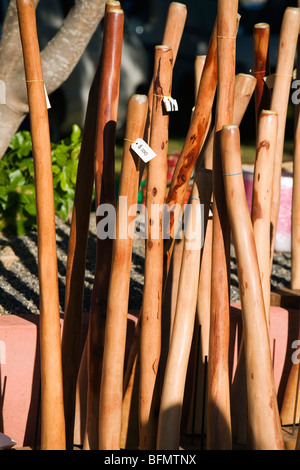 Australia, Northern Territory, Darwin.  Didgeridoos for sale at the Mindil Beach Sunset Markets. Stock Photo