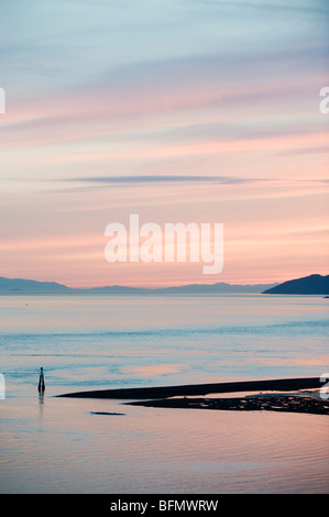 Canada, British Columbia, Vancouver, sunset over Burrard Inlet and the Strait of Georgia Stock Photo