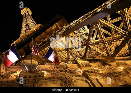 United States of America, Nevada, Las Vegas, Replica of the Eiffel Tower, part of the Paris Hotel complex. Stock Photo