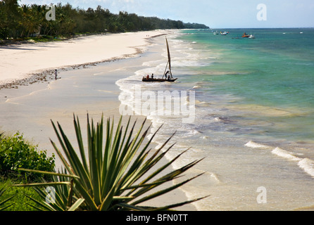 Kenya, Mombasa. Diani Beach on Kenya  s south coast is a very popular tourist destination. Stock Photo