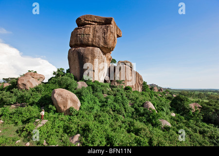 Kenya, Nyanza District. Kit Mikayi, a rock cluster standing some 80 metres high, important site for the  Luo community. Stock Photo