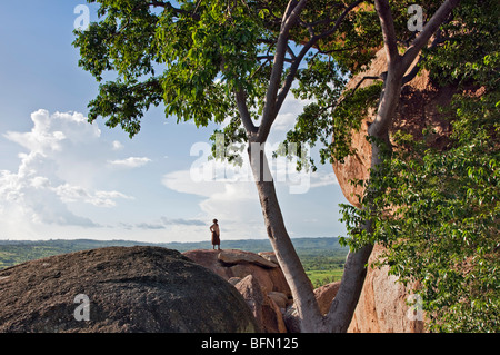 Kenya, Nyanza District. Kit Mikayi, a rock cluster standing some 80 metres high, important site for the  Luo community. Stock Photo